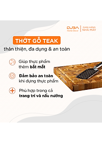 Thớt gỗ teak màu tự nhiên, thớt kháng khuẩn, thớt teak với độ bền vượt trội so với thớt gỗ nghiến - Chính hãng DUBA