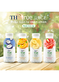Thùng 24 chai combo mix sữa dâu, cam, chuối, việt quất tự nhiên TH True Juice Milk 300ml (300ml x 24 chai)