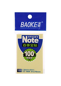 Bộ 3 Xấp Giấy Note Vàng Baoke 1004 - 51 x 76 mm (100 sheets/Xấp)