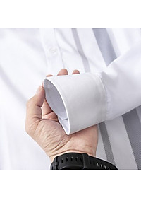 Áo Sơ Mi Nam Trắng Công Sở Thương Hiệu ANTON  Dài Tay Họa Tiết Kẻ Sọc Cotton - AT205