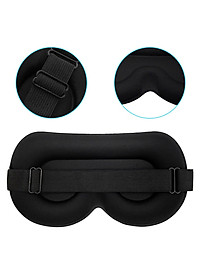 Bịt Che Mắt Ngủ 3D Kèm Bịt Tai Văn Phòng, Trên Xe Ô tô, Máy Bay, Thoáng Khí, Mềm Mại Cho Giấc Ngủ Ngon, Mặt Nạ Ngủ. Du Lịch Dã Ngoại Phượt Thiền MÀU ĐEN