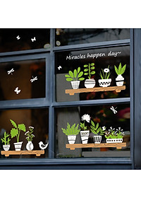 Decal dán tường kệ hoa trang trí SK6093DS