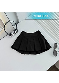 Chân váy xếp ly cho bé gái màu trắng đen phối đồ hiphop năng động size 5-35kg mẫu mới (kèm chip)