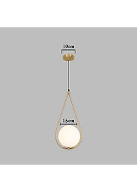 Đèn thả SAPAS chao thủy tinh địa cầu, khung mạ vàng hình giọt nước - kèm bóng LED chuyên dụng (82).