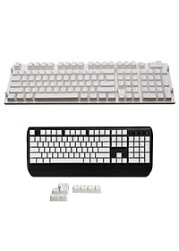 108 Keys Keycaps Double Shot PBT Pudding Keycap Set DIY for Cherry MX RGB Mechanical Keyboard, show more dazzling RGB lamp effect.