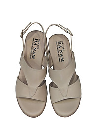 Giày sandal Nữ Đế Xuồng TiTi ĐÔ Da Bò Thật Cao Cấp 7cm DNU2025c