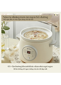 Nồi Chưng Yến Tiềm Thuốc Bắc Kho Cá Bear SB-NNC15 Gồm 6 Chức Năng Nấu Dung Tích 1.5 Lít Công Suất 120 W - Hàng Chính Hãng
