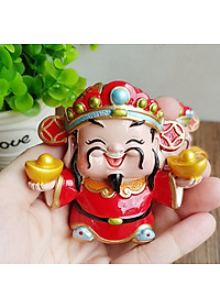 Bộ 03 tượng chibi Thần Tài may mắn 7cm - Chiêu Tài - Hút Lộc - Phú Quý Bình An