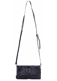 Túi Đeo Nữ Da Cá Sấu Huy Hoàng HT6255 (12 x 21 cm) - Đen