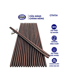 Đũa đầu búp gỗ Trắc Việt Nam Siêu sạch (10 đôi) Kháng khuẩn, không nấm mốc (CTH754) để mộc siêu bền - an toàn sức khỏe