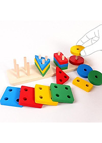 COMBO 6 món đồ chơi gỗ thông minh giúp bé tư duy sáng tạo.