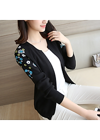 Áo Len Nữ Kiểu Khoác Cardigan Thời Trang Korea Thu Đông Họa Tiết Hoa Thêu ALNO20 MayHomes 
