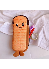 Túi Đựng Bút Hình Bánh Mì Nhồi Bông Sáng Tạo Vui Nhộn Sức Chứa Lớn - Hàng Chính Hãng