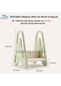 Thang mini ghế đôn 2 bậc cho bé có tai vin, Nhựa cao cấp tải trọng lên tới 75kg
