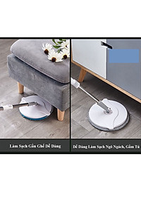 Bộ Cây Lau Nhà Thông Minh K8 Xoay 360 Độ, Siêu Nhanh - Chổi Lau Nhà Tách Nước, Cán Inox Chắc Chắn, Tiện Lợi, Sạch Gọn - Hàng Loại 1 - Chính Hãng MINIIN