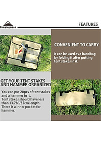 Đồ cắm trại túi đựng cọc lều campoutvn campingmoon campoutvn du lịch dã ngoại glamping sang trọng vải dày gấp gọn tiện lợi A254