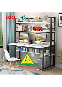 Bàn làm việc, bàn học khung sắt mặt gỗ BKS05 - Nội thất lắp ráp Viendong Adv