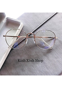 Kính Giả Cận, Gọng Kính Cận Nam Nữ Mắt Tròn Kim Loại Hàn Quốc - KÍNH XINH SHOP