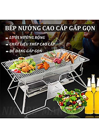 Bếp Nướng Than Ngoài Trời Campingmoon Đồ Cắm Trại Du Lịch Dã Ngoại Bếp Than Xếp Gọn Inox Campout A014