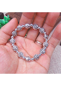 Vòng tay, lắc tay bạc, Phật Diện, Kiểu Cổ, phong cách phật giáo, kèm hộp đựng lót nhung.