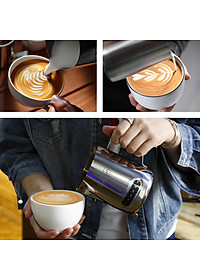 Ca đánh sữa inox HighTechGate 600ml MP60, tạo bọt sữa có cảm biến nhiệt độ, pha chế cà phê, cappuccino, lattee tiện lợi, hàng chính hãng
