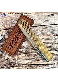 Lược sừng xuất Nhật (Size:XL- 19cm) COH108 - Lược bằng đầu 2 loại răng - Chăm sóc tóc