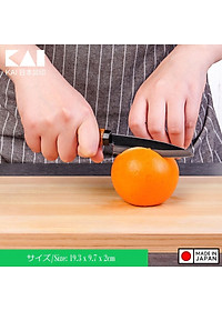 Dao gọt hoa quả KAI có nắp đậy cán gỗ nội địa Nhật Bản