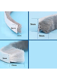 Cuộn 10m Nẹp chỉ giảm tiếng ồn cánh cửa, nẹp lông giảm thanh làm khít khe hở cánh cửa