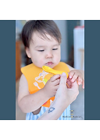 Bộ thìa nĩa tập ăn silicon cho bé Palm Grasp Marcus & Marcus, từ 12 tháng