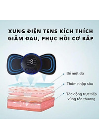 Miếng Massage Xung Điện Cổ Vai Gáy, Bắp Tay, Lưng Bằng Sung Điện đỡ đau Nhức Hiệu Qủa -Máy mat sa thân hình 10 Chế Độ