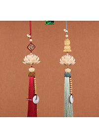 Khánh Liên Hoa Trang Trí Xe Hơi , Dây Treo Sen Gỗ Hoàng Dương Trang Trí Ô Tô