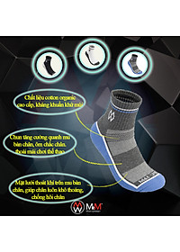 Combo 5 Đôi Tất Vớ Thể Thao Nam Cổ Dài, Sợi Cotton Cao Cấp Chống Hôi Chân, Chống Phồng Rộp Chân, Chống Trơn Trượt Co Giãn 4 Chiều Thương Hiệu MRM FASHION - CM