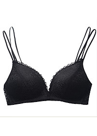  Bộ ĐồLót Ren Nữ Không Gọng Nâng Ngực Đệm Mỏng Azuno DL01  Phong Cách Sexy Dây Đôi Không Giãn Không Quăn Sau Khi Dùng Lâu