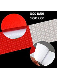 Cuộn Phản Quang 2 Màu Đỏ Trắng Bóc Dán Cho Xe Tải, Xe Container, Xe Hơi, Xe Ô tô Dài 45 Mét/ Cuộn Giúp An Toàn Ban Đêm Mai Lee