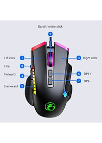 Chuột Led RGB gaming T70 7200dpi công thái học chống mỏi cổ tay Cho máy tính laptop hàng nhập khẩu