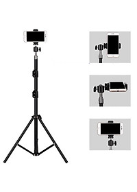 Chân đế điện thoại, máy ảnh  dùng để livestream, chụp ảnh, quay tiktok, kiêm gắn đèn livestream , tặng kèm remote bluetooth - Hàng chính hãng 