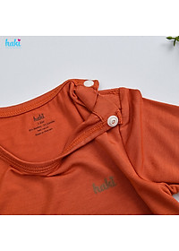 Bộ quần áo dài tay cài vai phối màu vải tre cao cấp (4-15kg) BB042; bộ dài tay cho bé trai bé gái chất liệu Bamboo siêu mềm mịn HAKI
