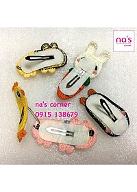 Kẹp tóc mái Hàn quốc len đan thêu handmade hoạt hình hình thú dễ thương ngộ nghĩnh dạng kẹp bật hairclip