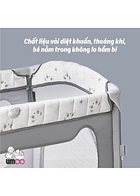 Nôi cũi vải gấp gọn đa năng umoo um-08108 chính hãng sang chảnh