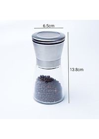 Lọ xay tiêu cầm tay nắp viền inox 304 lọ thủy tinh Hobby Home Decor XT mẫu thon cao và mẫu thấp tùy chọn