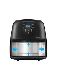 Nồi Chiên Không Dầu Điện Tử Lock&Lock EJF296BLK (7.2 Lít) - Hàng Chính Hãng - Kèm Chảo Nướng Và Ống Hút Thẳng Inox