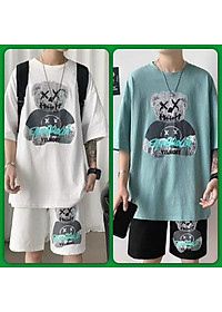 Bộ quần áo thun cotton unisex nam nữ mặc hè siêu mát tặng kèm khẩu trang có video