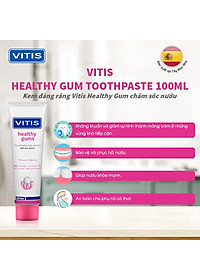 Kem đánh răng cho nướu nhạy cảm, viêm, sưng đỏ, chảy máu nướu Vitis Healthy Gum 100ml (dùng được cho phụ nữ mang thai)