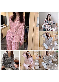 Bộ Ngủ Pijama Nữ MẪU 2023 Bộ Mặc Nhà,Bộ Đồ Ngủ Chất Cotton Tơ Sữa Dài Tay Gầy, Béo ,Bầu Bí Nhỏ ,Sau Sinh Mặc Thoải Mái