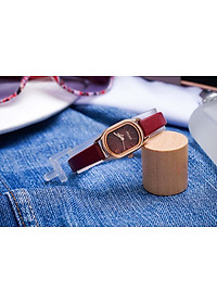 Đồng Hồ Nữ Julius Hàn Quốc JA-1112D Dây Da Màu Đỏ