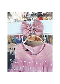 Váy công chúa bé gái 2-7 tuổi sát nách phối ren nhiều tầng kèm bờm, Đầm dự tiệc cho bé cao cấp điệu đà đáng yêu