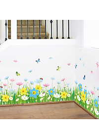 Decal dán chân tường hàng rào hoa ZOOYOO XL7186