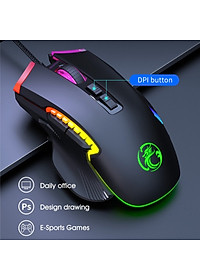 Chuột Led RGB gaming T70 7200dpi công thái học chống mỏi cổ tay Cho máy tính laptop hàng nhập khẩu