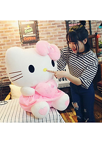 Gấu Bông Mèo Kitty Ôm Tim Siêu Dễ Thương (25cm--->60cm) Hàng Cao Cấp Loại 1 Chất Lượng Cao, An Toàn Cho Trẻ Nhỏ