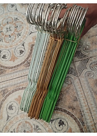 Combo 10 Móc Quần Áo Inox Người Lớn Dày Cao Cấp Bọc Nhựa Chống Bay Hằn Quần Áo